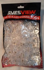 100 pack CAT 6 RJ45 AvesView Ethernet Connectors Pass Through picture