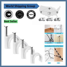 Durable White Cable Nails Clips - 400 Pcs for Easy Indoor-Outdoor Installation picture