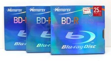 Memorex Recordable BD-R  Blu-Ray Disc 25GB 1-2X New Sealed Jewel Case 3-Pack picture