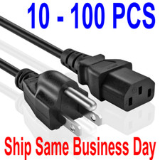 Lot of 10-100 Pcs  Computer PC Power Cord 4Ft picture