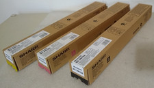 Lot of 3 Genuine Sharp Black Yellow Magenta MX-31NTYA MX-31NTMA MX-31NTBA Toner picture