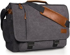 Men Messenger Bag 17-17.3 Inch Laptop Bag Water-resistant Canvas Computer Sho... picture