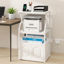Printer Stand with File Cabinet,4 -Tier Rolling Printer Table with Power Outl... picture