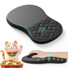 Black Ergonomic Mouse Pad Wrist Rest Support NonSlip Cat Paw Design Accessory picture