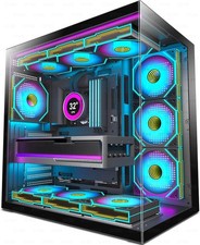 HYXN H1 ATX PC Case Mid Tower with 7 ARGB PWM Fans, Type-C, Dual Chamber picture