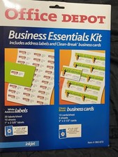 Office Depot Business Essentials Kit  Address labels, Clean Break Business Cards picture