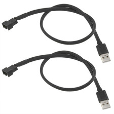 PIYNAYO 5V USB Fan Power Adapter Cable 19.6 Inch (50Cm) Black for 3-Pin / 4-Pin picture