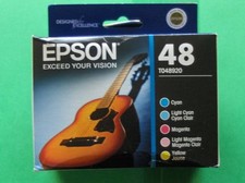 01-2019 NIB 5 GENUINE EPSON 48 INKS STYLUS RX620 T0482 T0483 T0484 T0485 T0486 picture