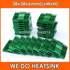WE DO HEATSINK 5pcs DIY 38x38x6mm Cooling Radiator Green Aluminum Heatsink picture
