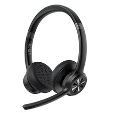 TECKNET Wireless Headset Black Double Ear-Pad Boom Mic Noise Cancellation picture