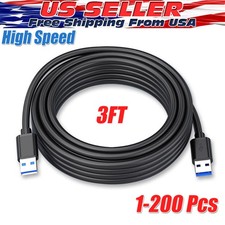 USB 3.0 A Male to A Male Cable Data Transfer Super Speed Power Charger Metal LOT picture