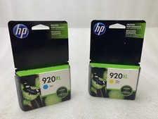 HP 920XL color ink cartridges/ Yellow and  Cyan / Expired Sep 2018  and Jan 2019 picture