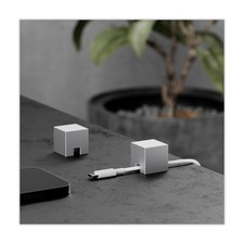 (2 PCS - Silver) Metal Cord Holder, Weighted Cable Organizer or Management, H... picture
