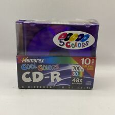 Memorex CD-R 10-Pack Cool Colors 48X 700MB 80 min New Sealed picture