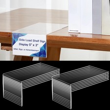 Clear Acrylic Shelf Label Holders 5x3 Inch Retail Shelf Talkers 12 PCS picture