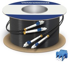 500ft LC to LC Armored OS2 Fiber Optic Cable 9/125 Duplex LSZH Black yutian home picture