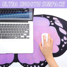 Large Purple Butterfly Gaming Mouse Pad Desk Mat Decorative Butterfly Keyboar... picture