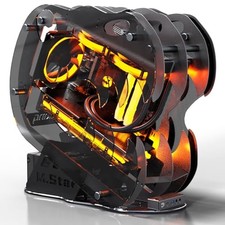 MegaPC Upgraded Open-Frame Mid-Tower Micro-ATX/Mini-ITX Gaming PC Case, Tempe... picture