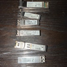 Lot Of 7 SFP Fiber Transceiver Modules - Finisar, Cisco, Avago, JDSU, Barcade picture