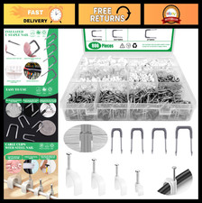 800Pcs J-Hook Ethernet Cable Clips with Steel Nails, Insulated U Staple for Wiri picture