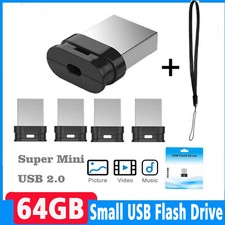 Small USB 2.0 64GB Flash Pen Drive U Disk Memory Stick Drive with Lanyard LOT picture