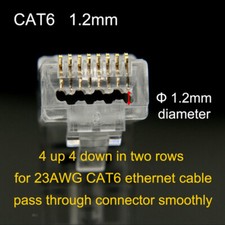 50PCS Easy Pass RJ45 Connector Cat6 RJ45 Ethernet Cable Plug UTP 8P8C Network picture