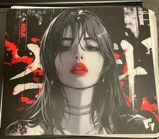 GLSSWRKS Hana Premium Glass Mouse Pad Red Anime Girl Japan Limited W/ Box Japan picture