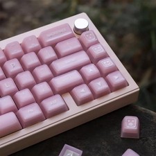 142 PCS Pink Jade PBT Keycaps Double Shot SA Profile Fits 61/64/87/104 picture
