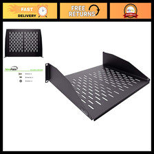 Universal 2U Vented Rack Mount Cantilever Shelf - 19-Inch, 14-Inch Deep, Black picture