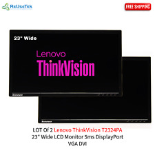 LOT Of 2 Lenovo ThinkVision T2324PA 23