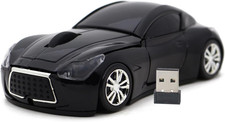 Computer Wireless Mouse Car Shape Optical Mice USB 2.4Ghz for PC Laptop (Black) picture