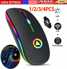 2.4GHz Wireless Optical Mouse USB Rechargeable RGB Cordless Mice For PC Laptop picture