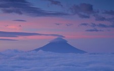 Landscape nature japan asia clouds mountains mount fuji Custom Gaming Mat Desk picture
