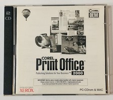 Corel Print Office 2000 2 Disc Set Windows Mac Vintage Software Serial picture