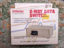 Interex 2 Way Data Switch Box w/ Rotary Dial Serial Device Printer  picture