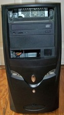Vintage Retro Sleeper Black ATX Mid Tower 6 Bay Computer PC Case + PSU + CD-RW picture