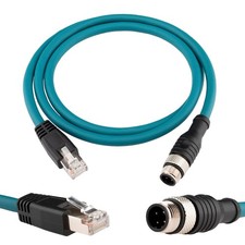 M12 4 Pin D-Code RJ45 Ethernet Power Data Cable Waterproof Shielded High Flex... picture