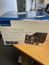 Insignia 2.1 Bluetooth LEDLighted Speaker System Desktop Book shelf PC Computer picture