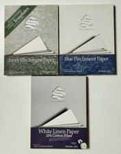 Southworth Parchment & Linen Paper Lot – 3 Open Packs – Ivory Blue White 24lb picture
