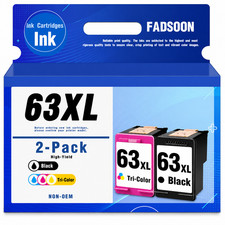 FADSOON® 63XL 2-Pack Compatible Ink  for HP OfficeJet 4650 Envy 4520 4510 BK/CMY picture