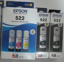 Set 5 Genuine SEALED Epson 522 High Yield Inkjet Cartridges 2026-2029 picture