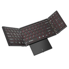 Wireless 2.4G Bluetooth Folding Keyboard with Trackpad, RGB Backlight, Silent... picture
