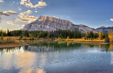 Landscape banff national park lake photography water sky Custom Gaming Mat Desk picture