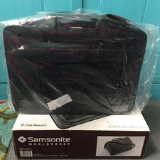 NIB SAMSONITE WORLDPROOF COWHIDE LEATHER PORTFOLIO #921025/BLACK 16