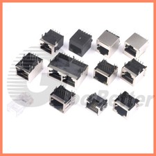 RJ45 Sockets Adapter Connector Plug PCB Mount Shielded Network With/ Without LED picture
