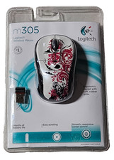 Logitech M305 Wireless Optical Mouse Red READ picture