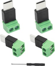USB C to 2Pin Screw Terminal Adapter 5V Type C Solderless Converter 4 PCS picture