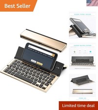 Compact Folding Bluetooth Keyboard for iPads & Smartphones – Stylish Gold Finish picture