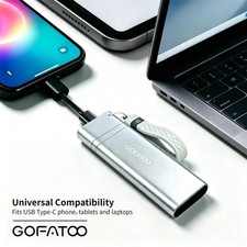 GOFATOO 1TB 1050MB/s USB3.2 Gen2 Type-C Portable PSSD External SSD Silver picture