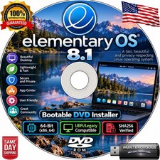 elementary OS 8.1 Bootable DVD Installer | UEFI/Legacy | 64-Bit SHA256 Verified picture
